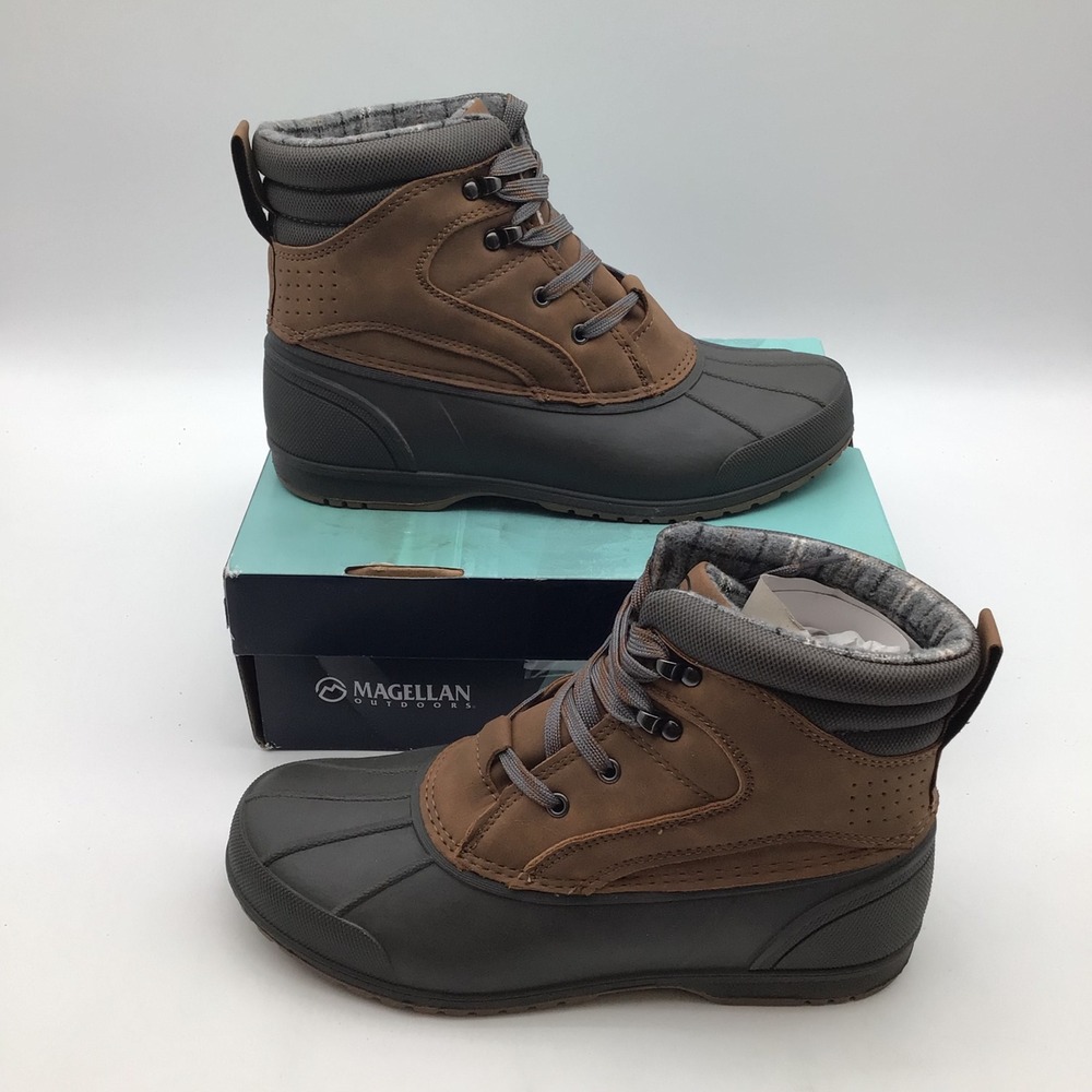 Magellan Outdoors Boys All Weather Duck Boot Brown Grey Waterproof Size 6 NEW